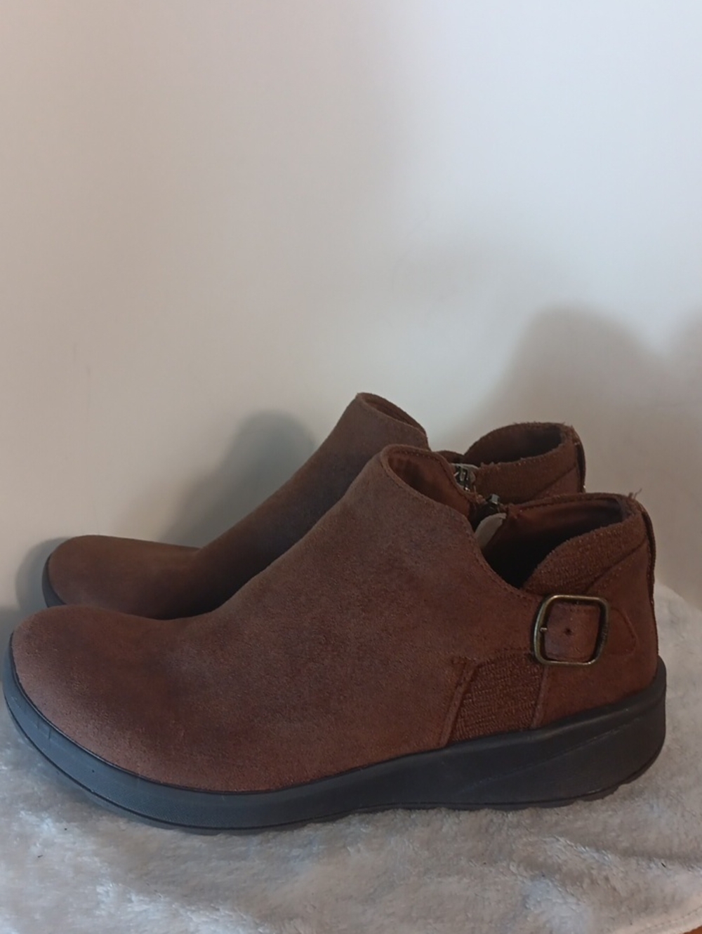 Bzees Brown Women's Ankle Booties with Side Buckle